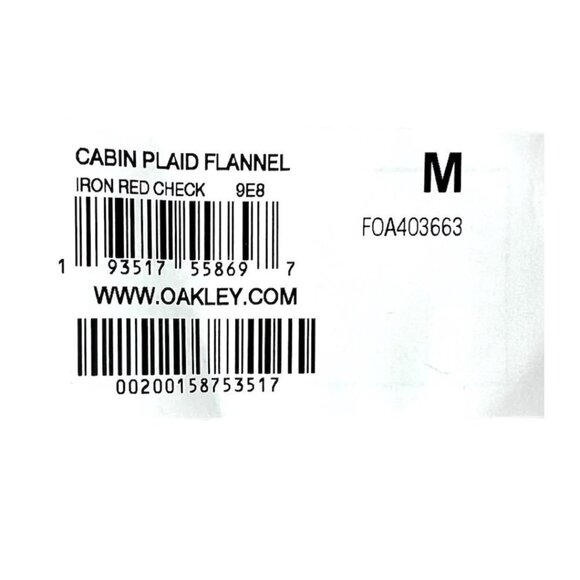 Oakley Logo Mens Red Black Cabin Plaid Flannel Collared Button Up Shirt Sz M New - Picture 8 of 11